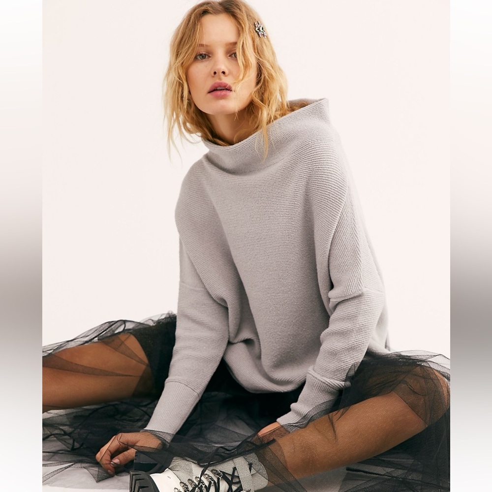 Free People Ottoman Slouchy Tunic Grey Ice
